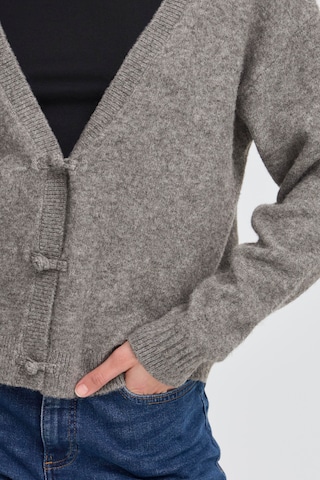 ICHI Knit Cardigan in Grey