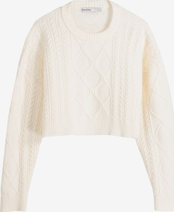 Bershka Sweater in White: front