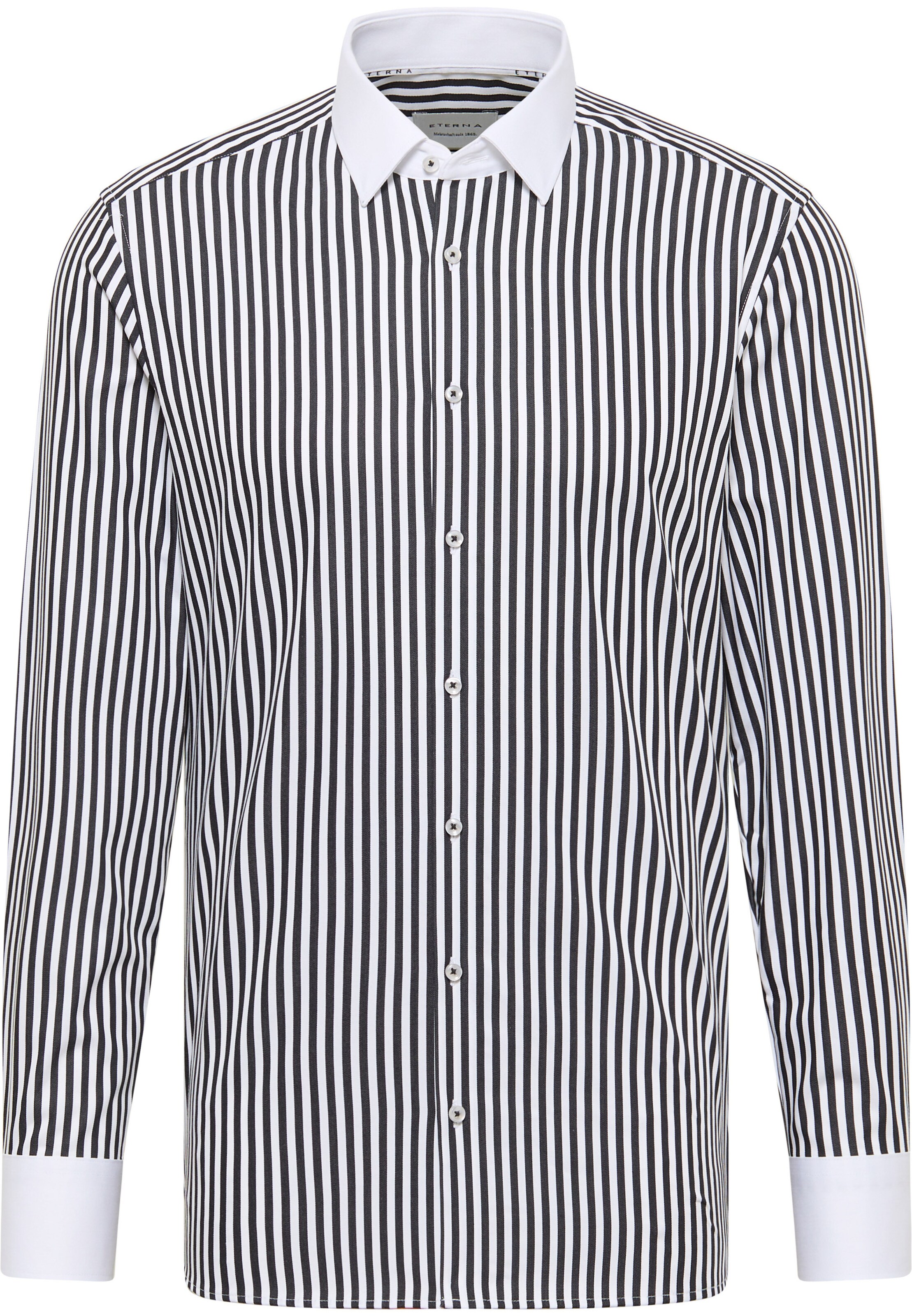 ETERNA Slim fit Zakelijk overhemd in Zwart: voorkant