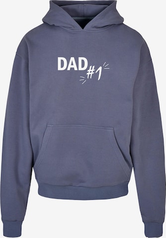 Sweat-shirt 'Fathers Day - Dad number 1' Merchcode en bleu : devant