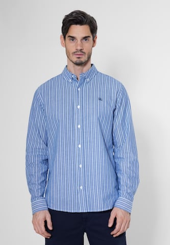 Street One MEN Regular fit Button Up Shirt in Blue: front