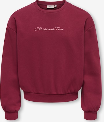 ONLY GIRLS Sweatshirt 'KOGELFIE' in Rood: voorkant
