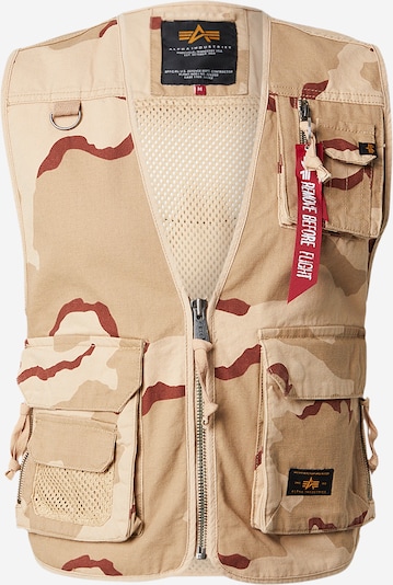 Liemenė iš ALPHA INDUSTRIES, spalva – smėlio / gelsvai pilka spalva / raudona, Prekių apžvalga