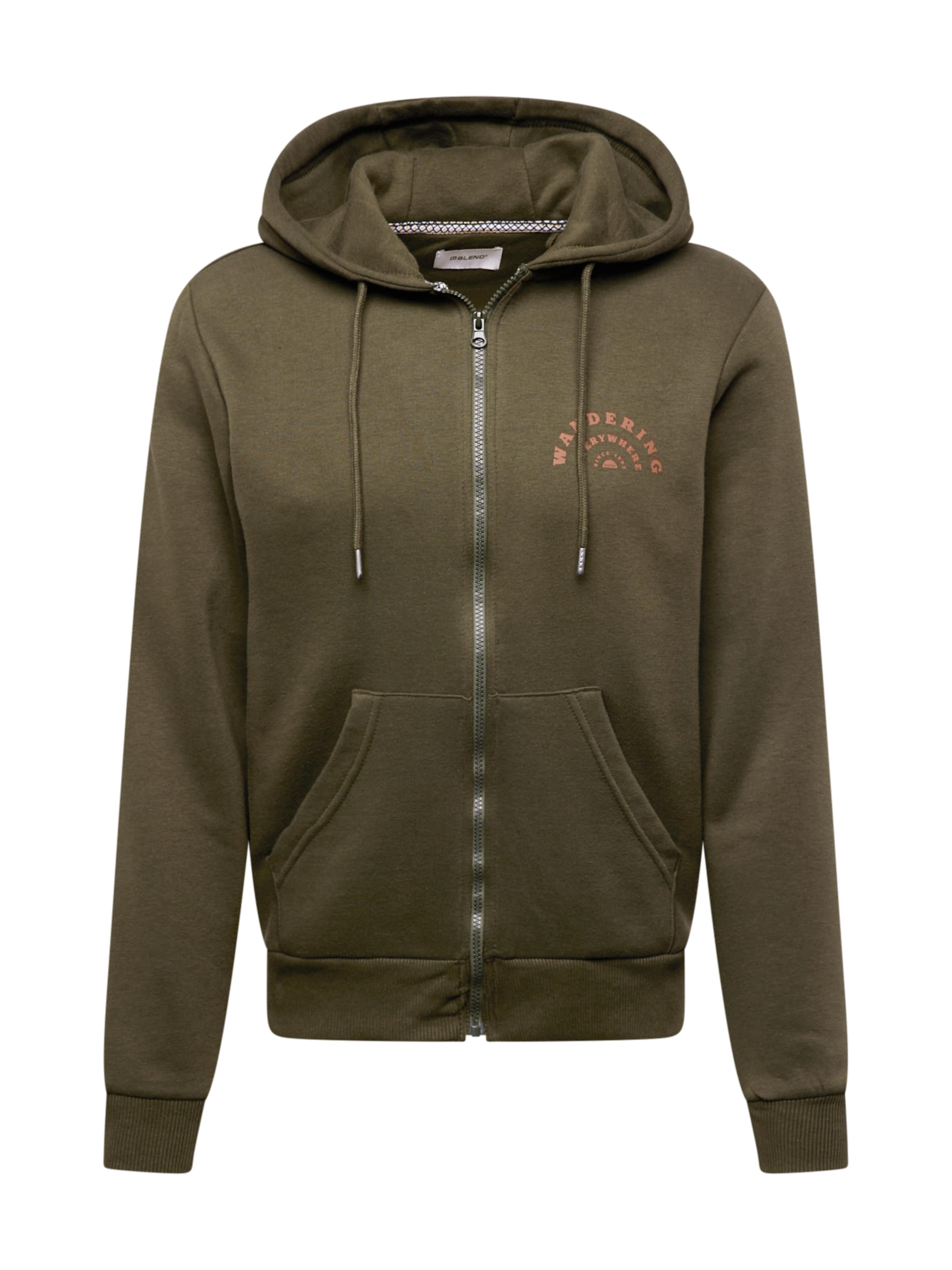 BLEND Sweatvest in Groen: voorkant