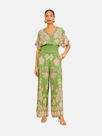 Wide leg Pantaloni di love & roses in verde: frontale
