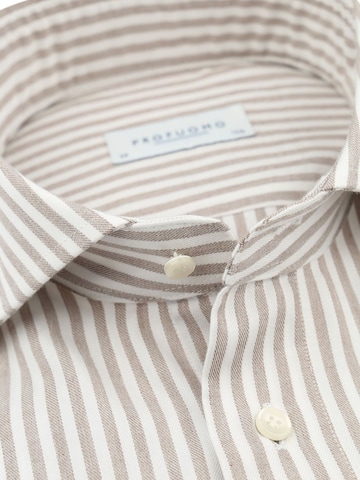 Coupe slim Chemise Profuomo en beige