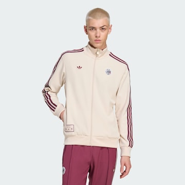 ADIDAS ORIGINALS Sweatvest 'Ajax Amsterdam Terrace Icons' in Beige: voorkant
