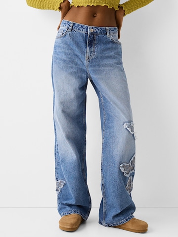 Bershka Wide Leg Jeans in Blau