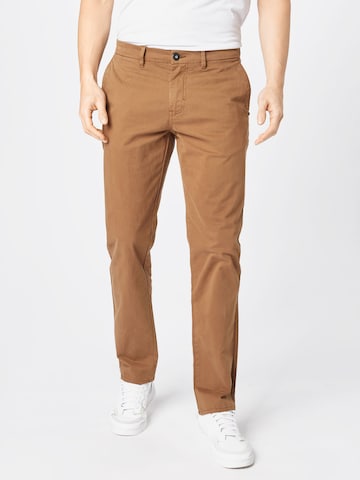 No Excess Regular Chino Pants in Brown: front