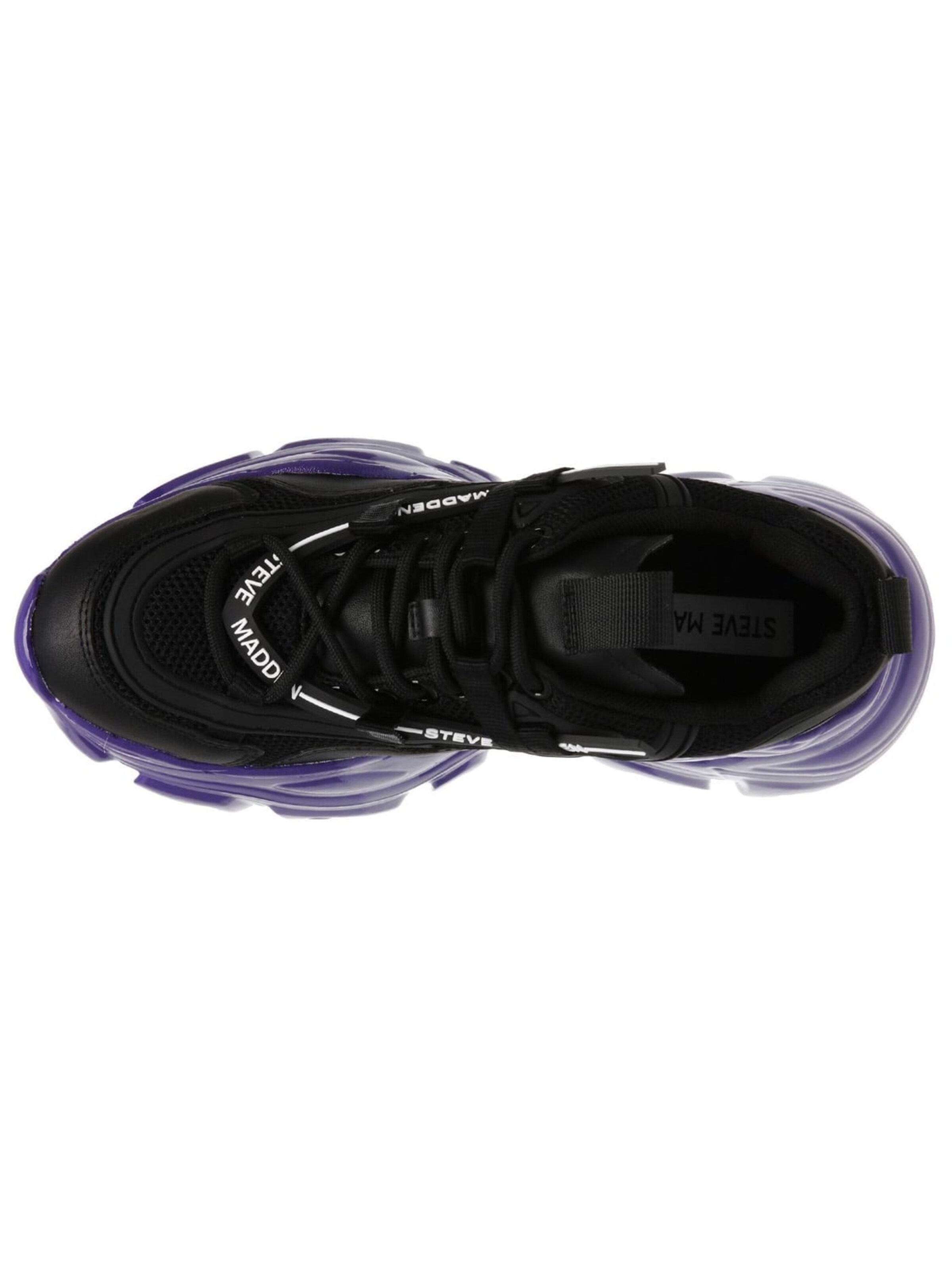 STEVE MADDEN Buty sportowe sznurowane 'W Recoupe Black / Purple Shoes' w kolorze czarny