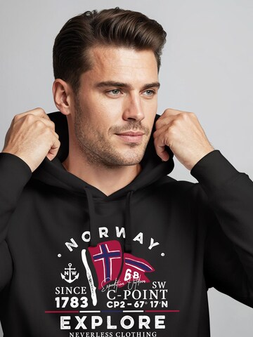 Neverless Sweatshirt 'Norway Explore' in Black