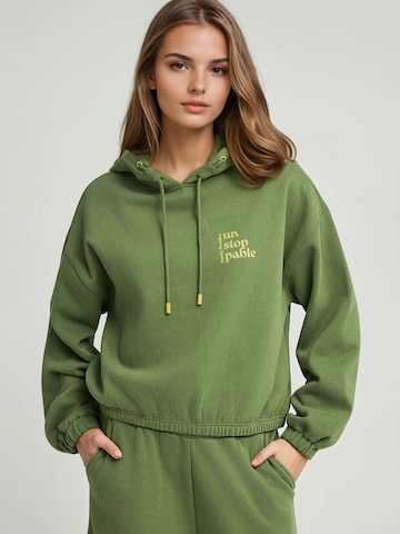 Sweat-shirt Funky Buddha en vert : devant