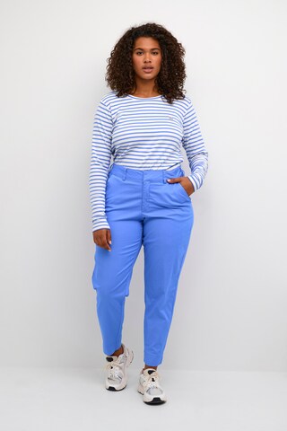 KAFFE CURVE Slimfit Hose 'Leana' in Blau