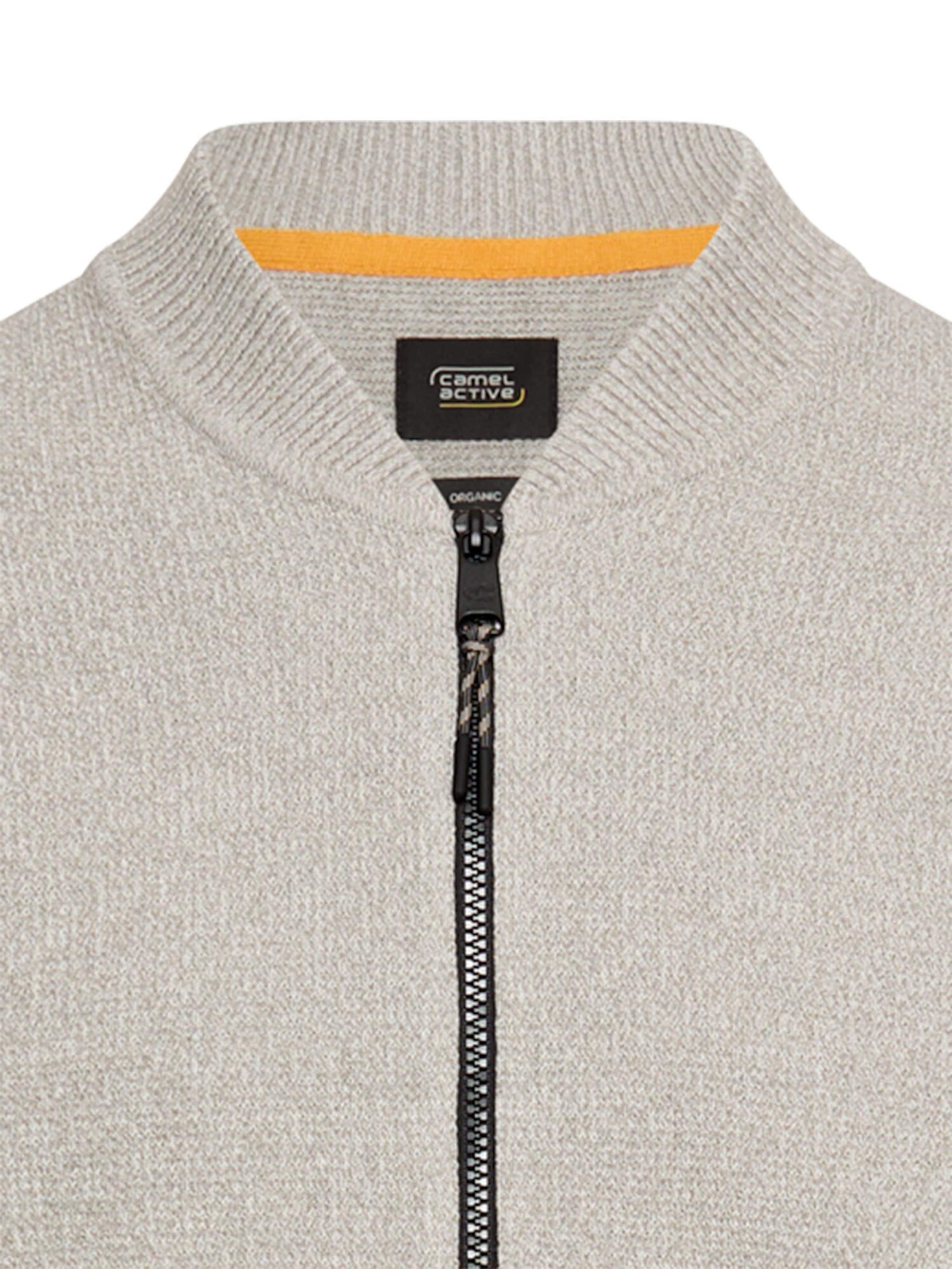 CAMEL ACTIVE Strickjacke mit Bomberkragen in Grau