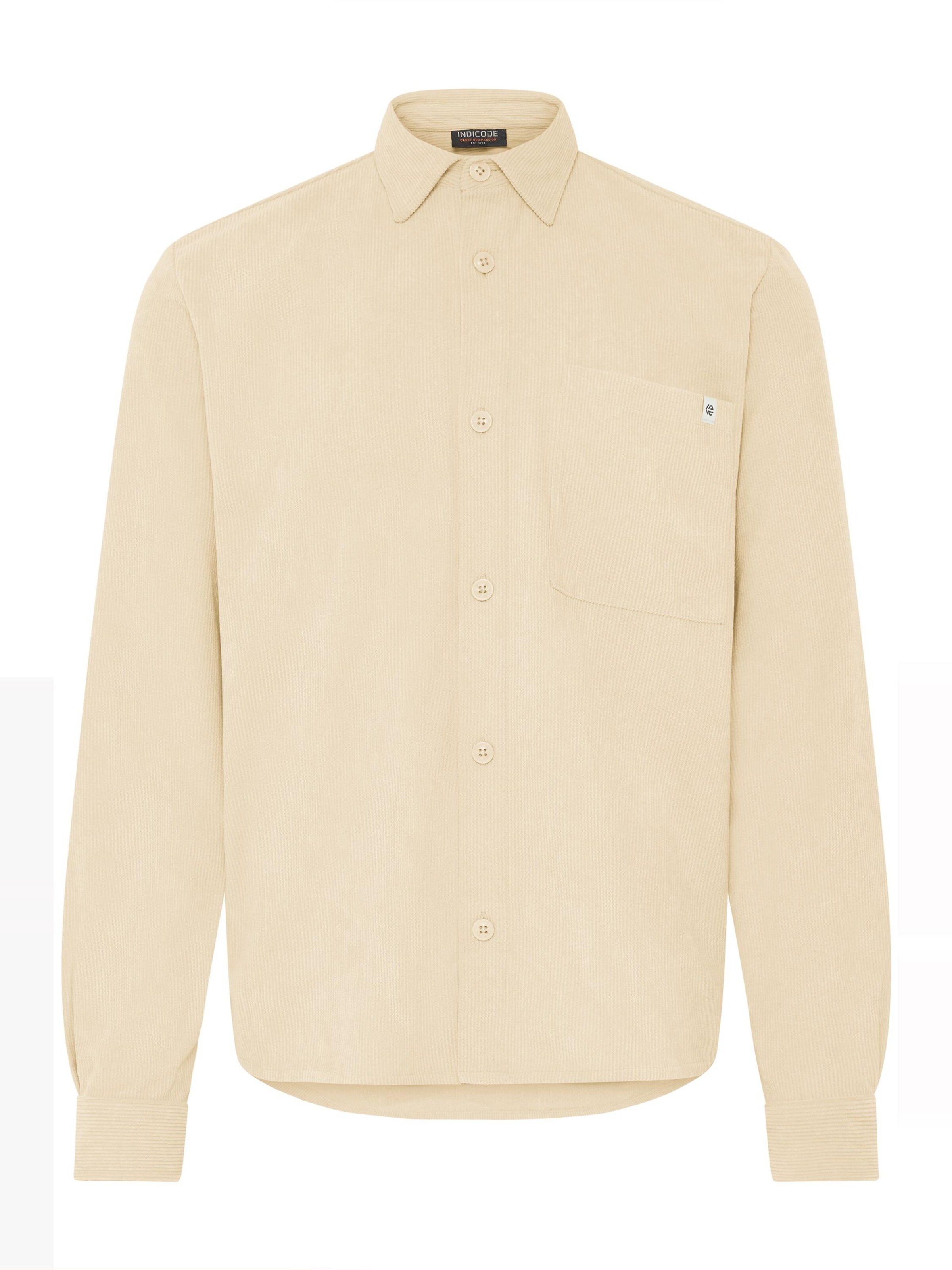 INDICODE JEANS - Ajuste regular Camisa ' IDMotoril ' en beige: frente