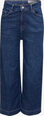 ESPRIT Wide leg Bandplooi jeans in Blauw: voorkant