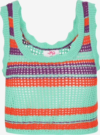Megzta palaidinė be rankovių 'Spring Summer' iš MYMO, spalva – turkio spalva / baklažano spalva / oranžinė-raudona, Prekių apžvalga
