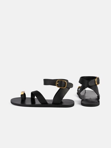L37 HANDMADE SHOES T-bar sandals 'OCEAN ODYSSEY' in Black