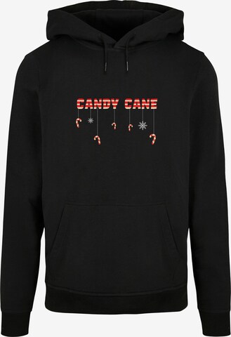 Merchcode Sweatshirt 'Candy Cane' in Black: front