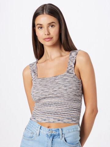 Abercrombie & Fitch Gebreide top 'ANGLED' in Blauw: voorkant