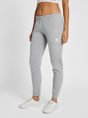 Hummel Tapered Workout Pants in Grey: front