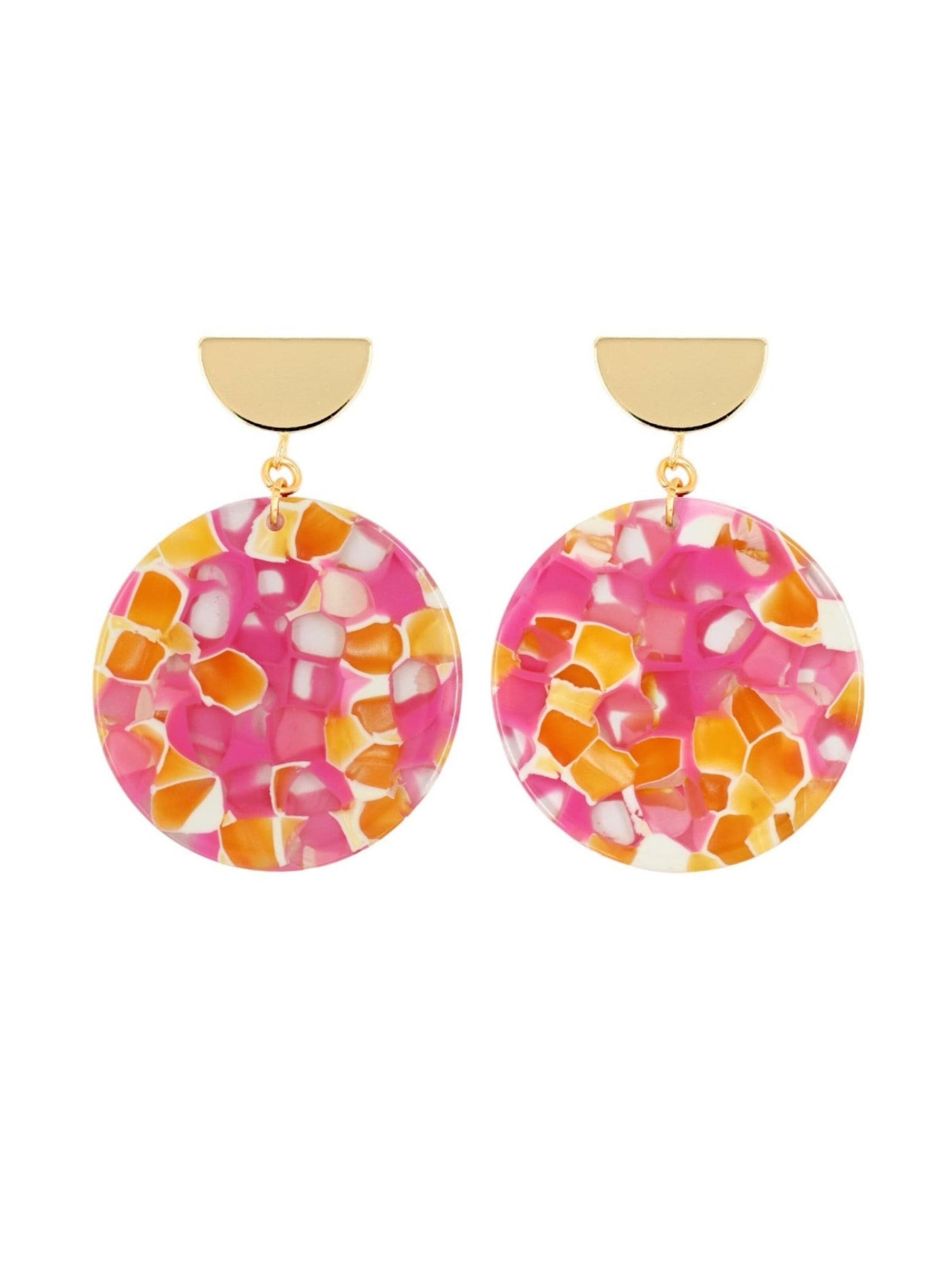 Fräulein Wunder - Brincos 'Acetat Amal' em rosa: frente