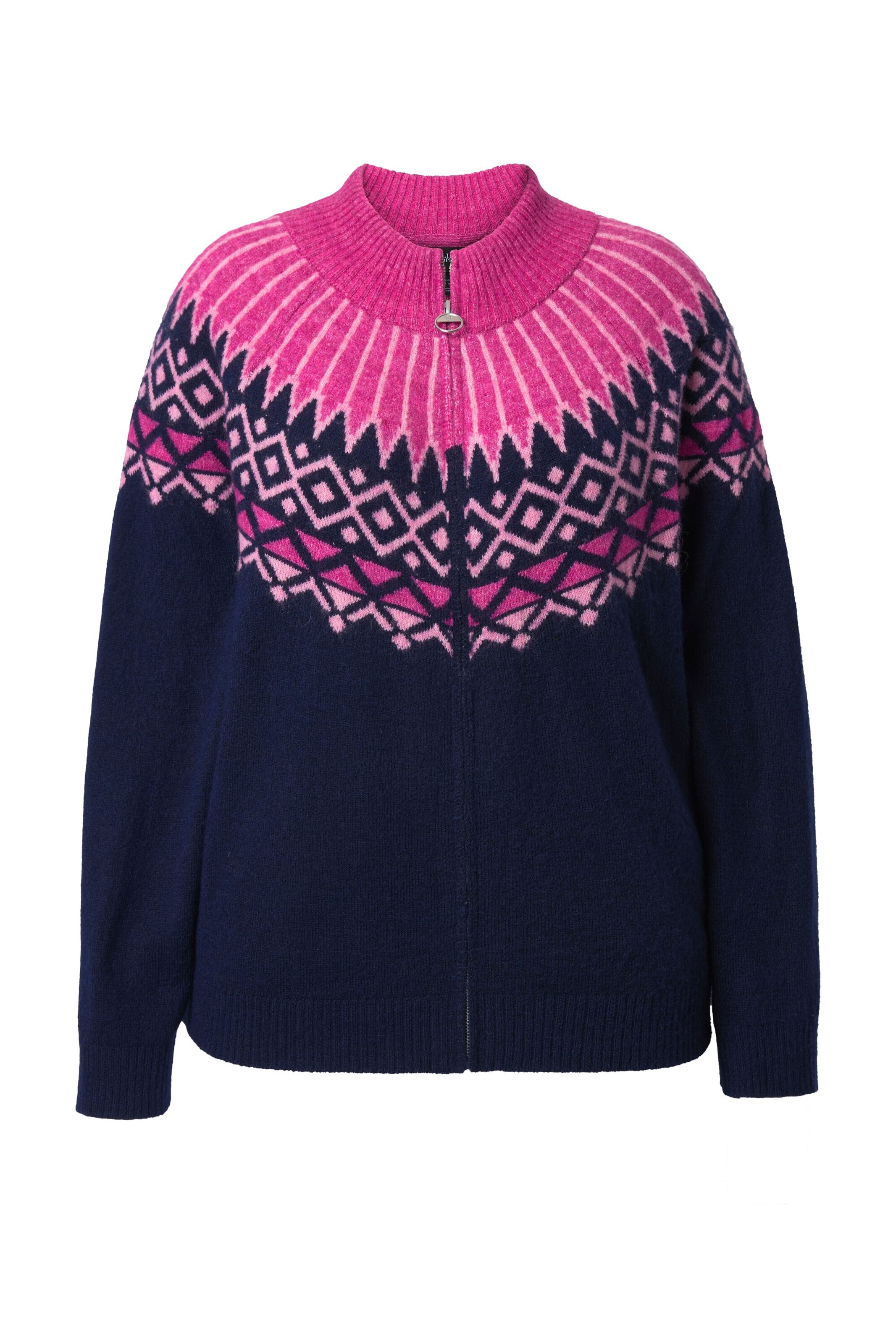 Ulla Popken Gebreid vest in Blauw: voorkant