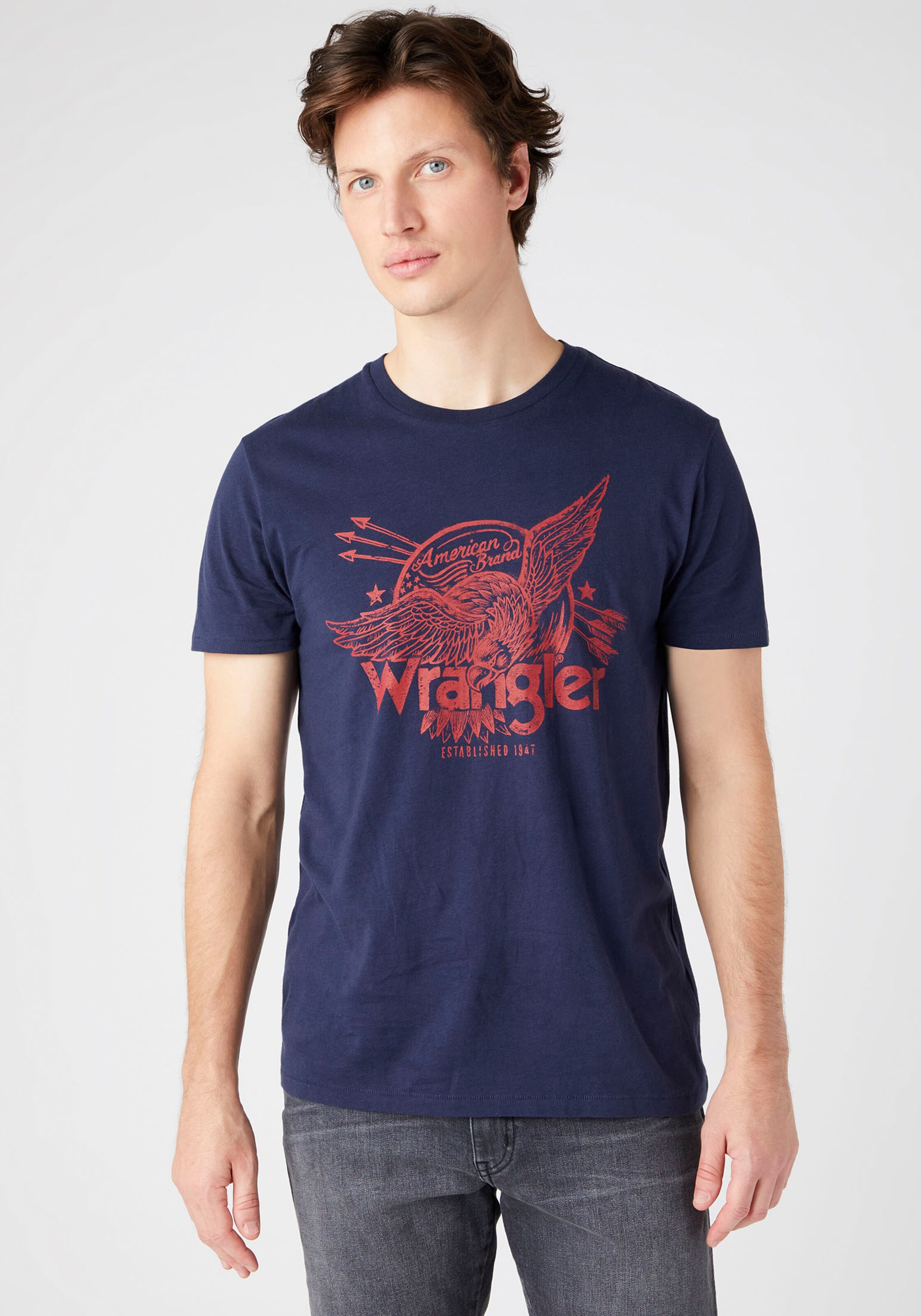 Männer Shirts WRANGLER T-Shirt in Navy - BR54459