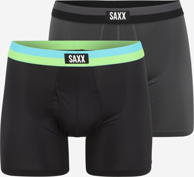 Boxeri SAXX pe turcoaz / gri închis / kiwi / negru, Vizualizare produs