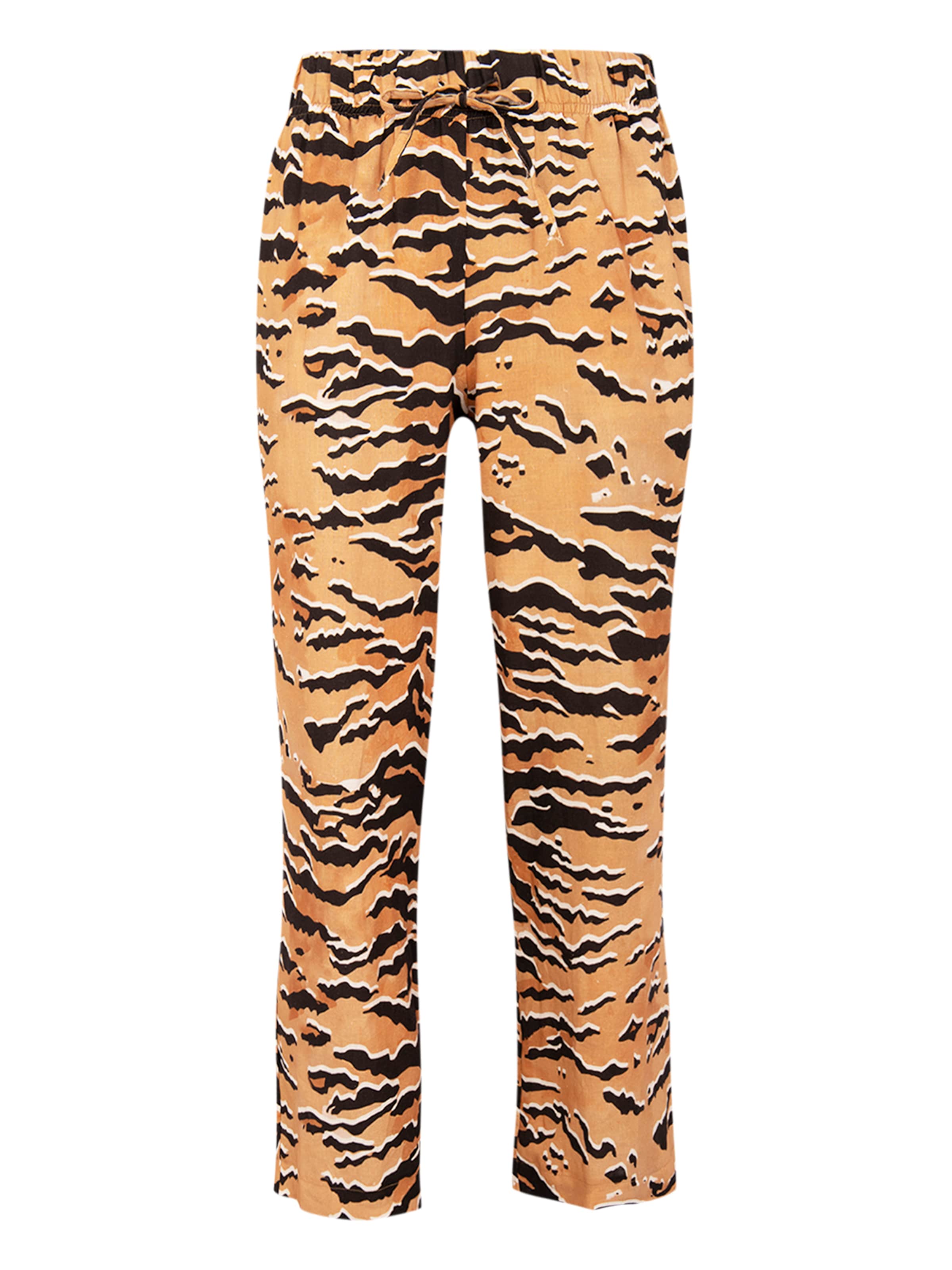 YOEK Loosefit Broek in Bruin: voorkant