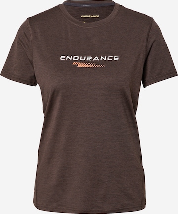 ENDURANCE - Camiseta funcional 'Wange' en marrón: frente