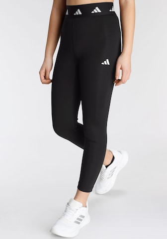 ADIDAS SPORTSWEAR Skinny Workout Pants 'Aeroready Techfit' in Black: front