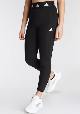 Skinny Pantaloni sportivi 'Aeroready Techfit' di ADIDAS SPORTSWEAR in nero: frontale