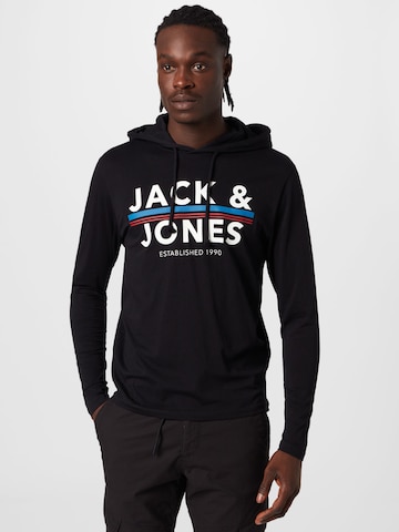 melns JACK & JONES Sportisks džemperis 'Ron': no priekšpuses