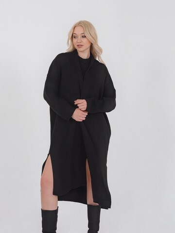 FRESHLIONS Knit Cardigan 'Selina' in Black: front