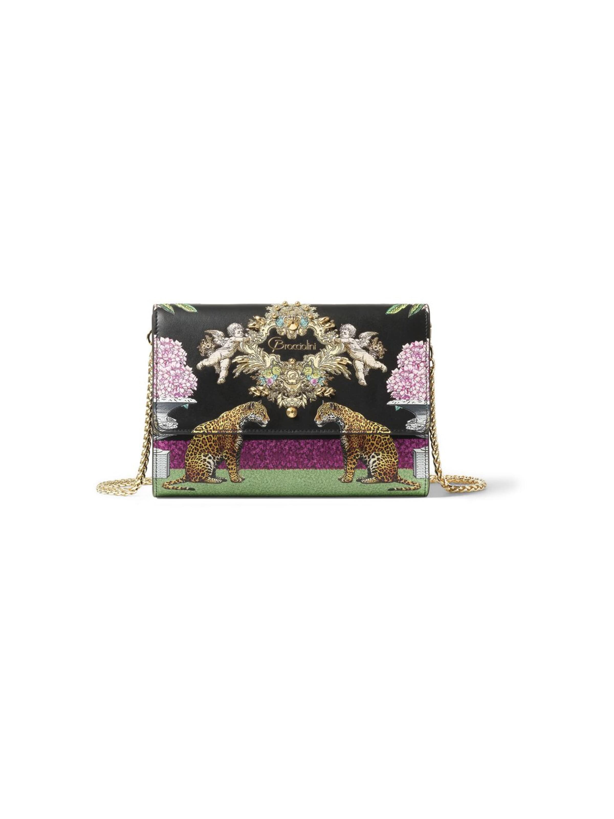 Braccialini - Bolso de noche 'Lady Print' en negro: frente