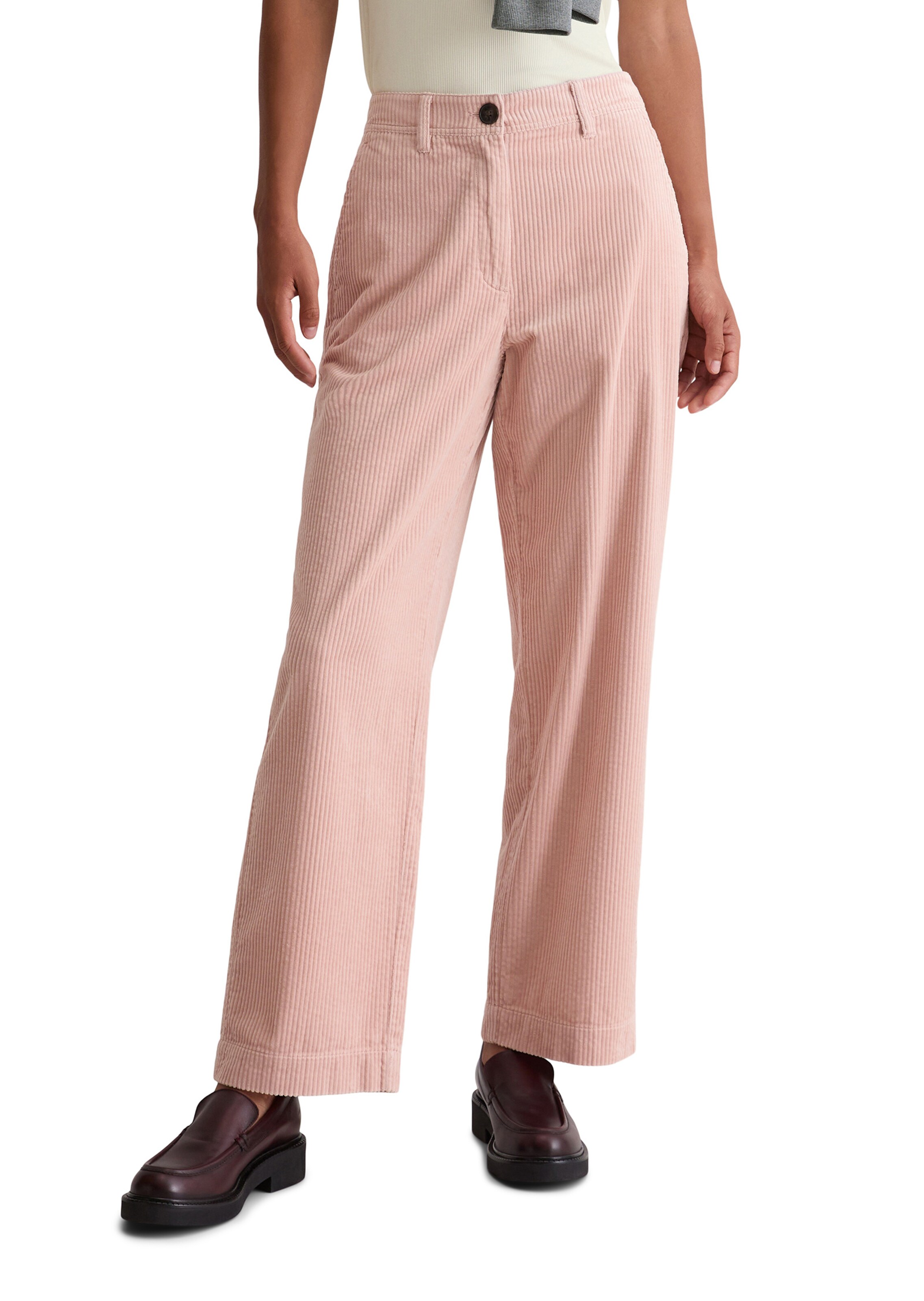 Marc O'Polo Loose fit Trousers 'Lande' in Pink: front