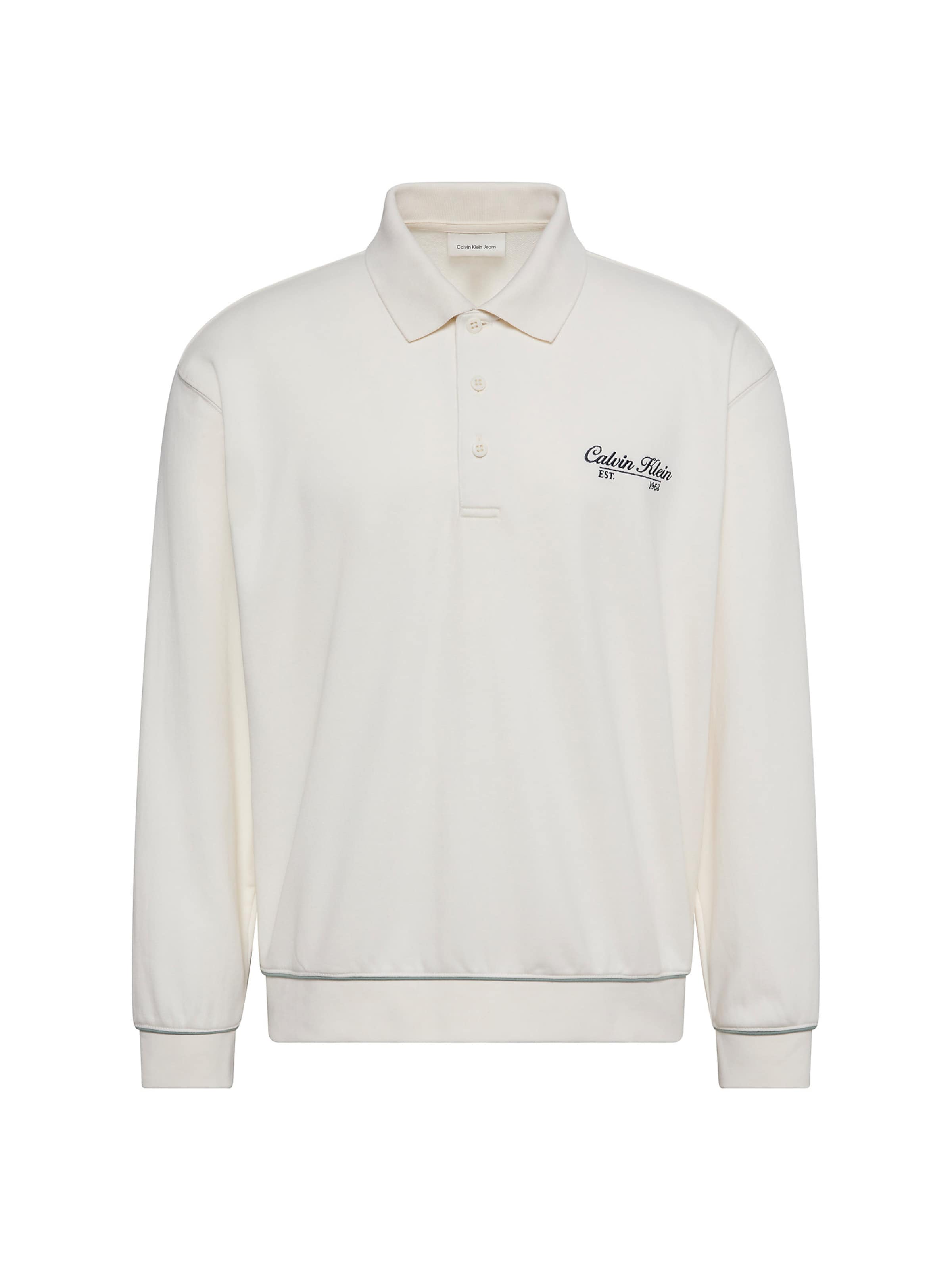 Sweat-shirt Calvin Klein Jeans en beige : devant