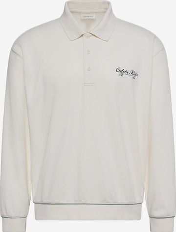 Sweat-shirt Calvin Klein Jeans en beige : devant