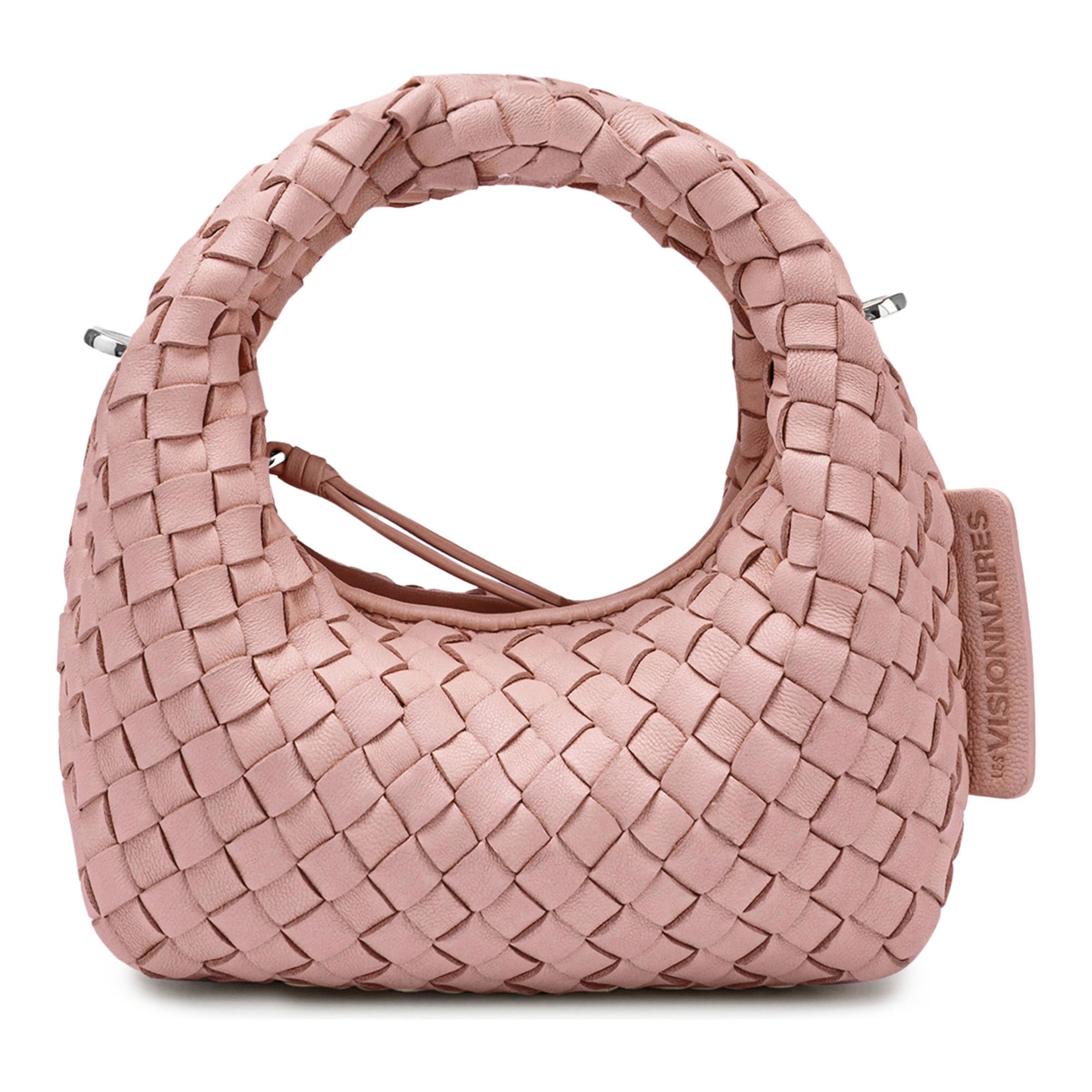 Les Visionnaires Handbag 'Greta Micro weave' in Pink: front