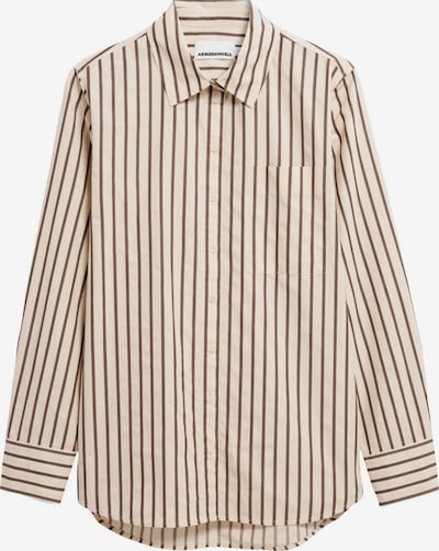 ARMEDANGELS Bluse in L in beige / dunkelbraun, Produktansicht