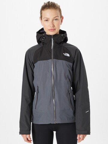 THE NORTH FACE Outdoorová bunda 'STRATOS' – šedá: přední strana