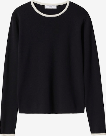 MANGO Sweater 'Piping' in Black: front