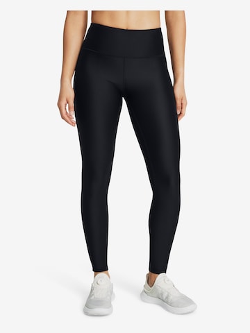 UNDER ARMOUR Skinny Workout Pants 'HeatGear' in Black: front