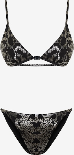 Trendyol Bikini koossa XS värissä ruskea / musta / hopea, Tuotenäkymä