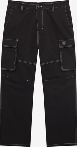 Pantaloni cu buzunare de la Pull&Bear pe negru: față