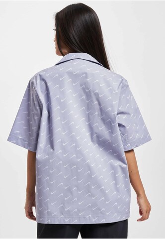 NIKE Athletic Button Up Shirt in Purple