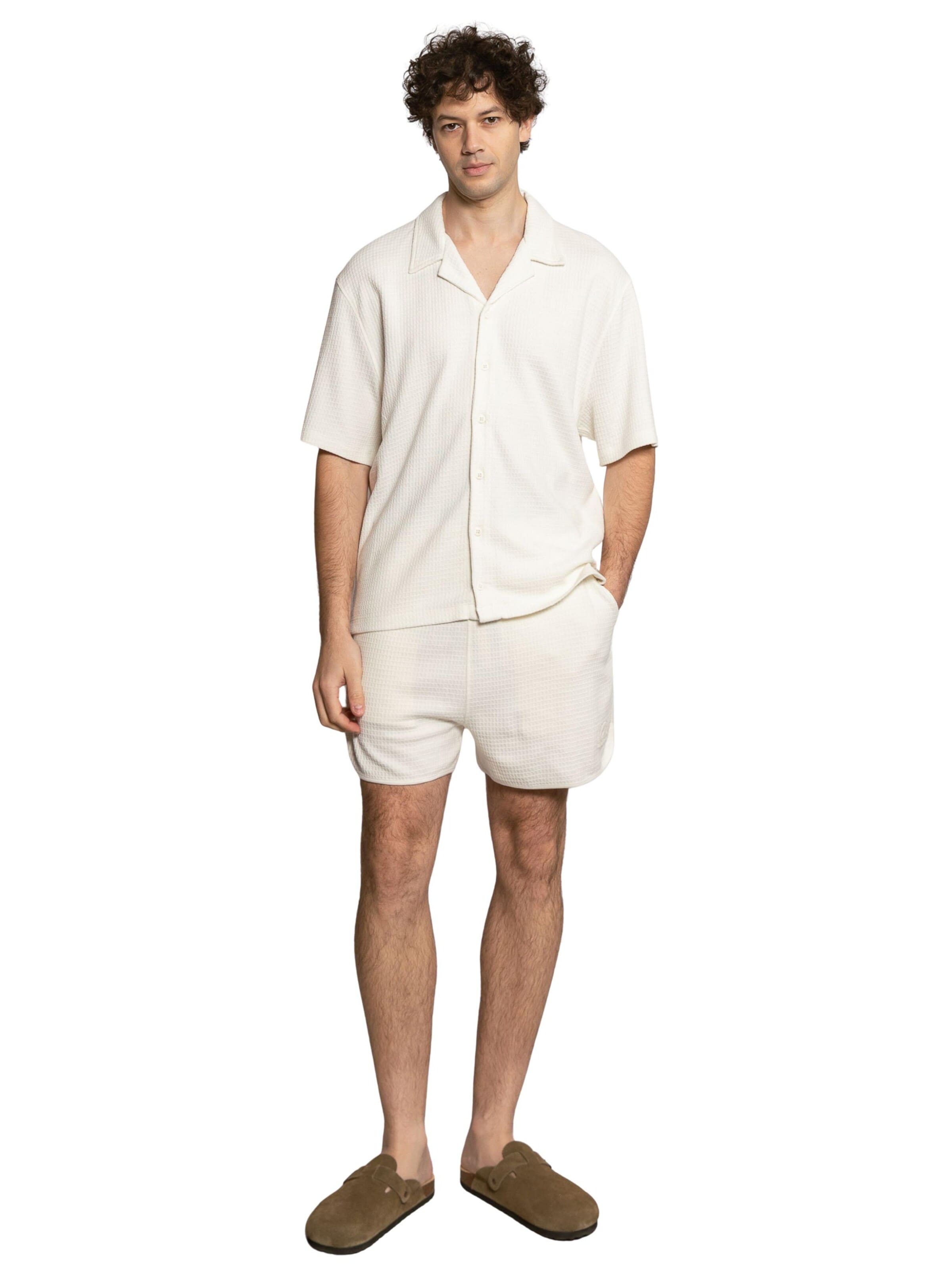 Pyjama court 'Vian' LDB en blanc : devant