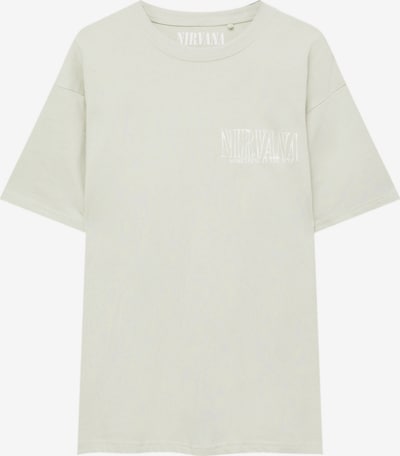 Pull&Bear Shirt in de kleur Pastelgroen / Wit, Productweergave