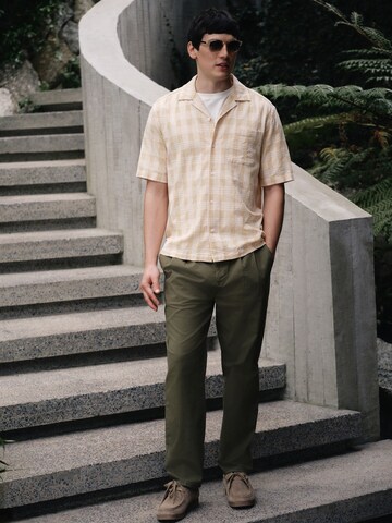 Next Comfort fit Button Up Shirt in Beige